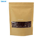 Bolsas de papel de encargo de Kraft de la hoja de la categoría alimenticia de la bolsa de la situación del café de Kraft del tamaño